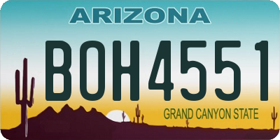 AZ license plate BOH4551