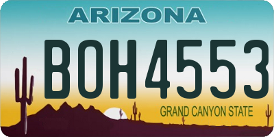 AZ license plate BOH4553