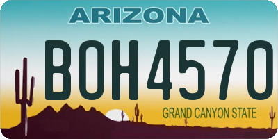 AZ license plate BOH4570