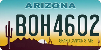 AZ license plate BOH4602