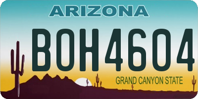 AZ license plate BOH4604