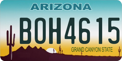 AZ license plate BOH4615