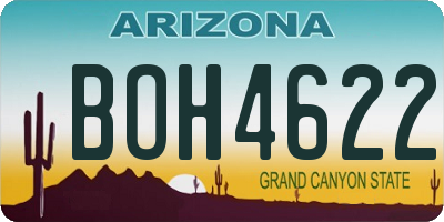AZ license plate BOH4622