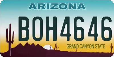 AZ license plate BOH4646