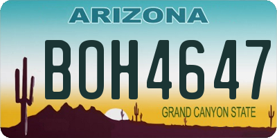 AZ license plate BOH4647