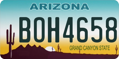 AZ license plate BOH4658