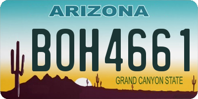 AZ license plate BOH4661