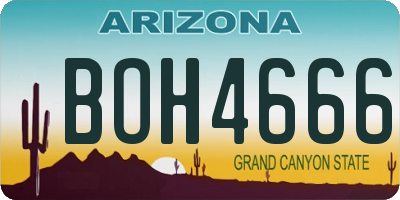 AZ license plate BOH4666