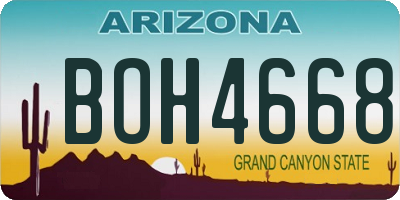 AZ license plate BOH4668