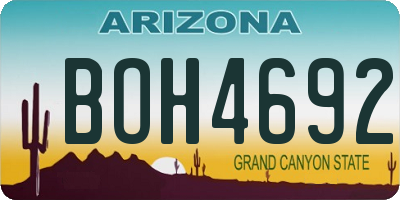AZ license plate BOH4692