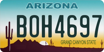 AZ license plate BOH4697