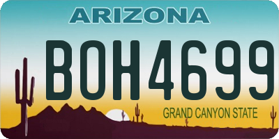 AZ license plate BOH4699