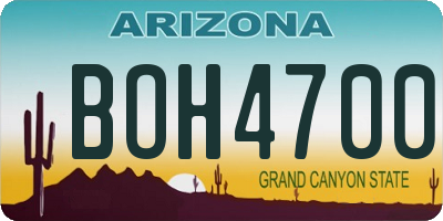 AZ license plate BOH4700