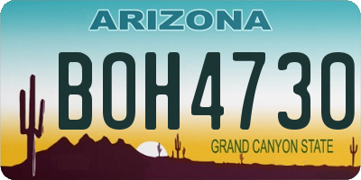 AZ license plate BOH4730
