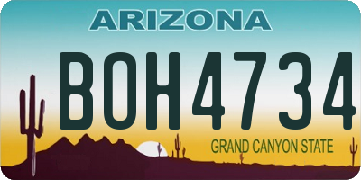AZ license plate BOH4734