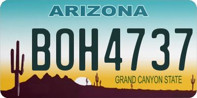 AZ license plate BOH4737