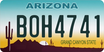 AZ license plate BOH4741