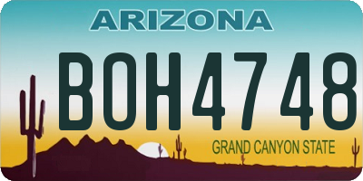 AZ license plate BOH4748