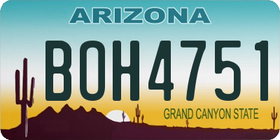 AZ license plate BOH4751