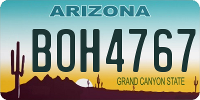 AZ license plate BOH4767