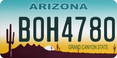 AZ license plate BOH4780