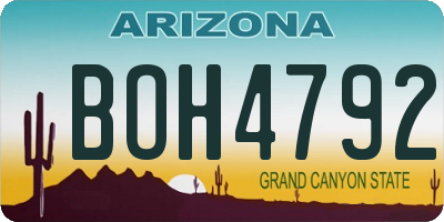 AZ license plate BOH4792