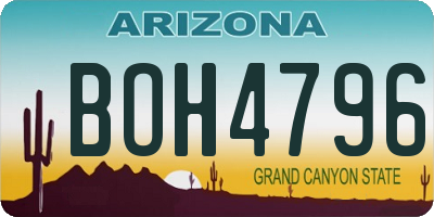 AZ license plate BOH4796