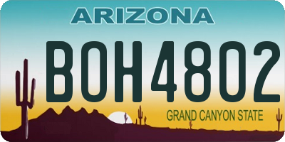 AZ license plate BOH4802