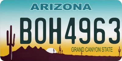 AZ license plate BOH4963