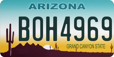 AZ license plate BOH4969
