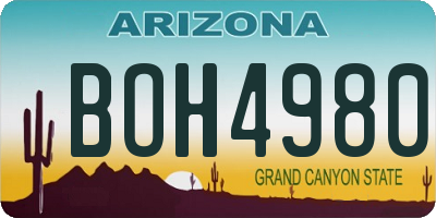 AZ license plate BOH4980