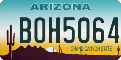 AZ license plate BOH5064