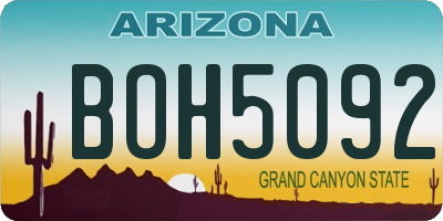 AZ license plate BOH5092
