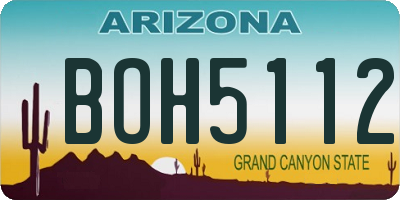 AZ license plate BOH5112