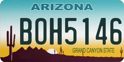 AZ license plate BOH5146