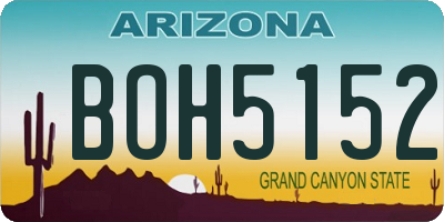 AZ license plate BOH5152