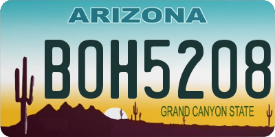 AZ license plate BOH5208