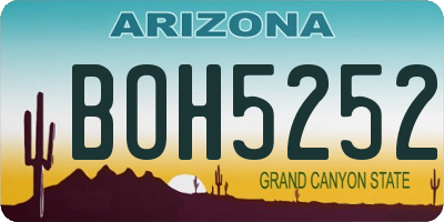 AZ license plate BOH5252