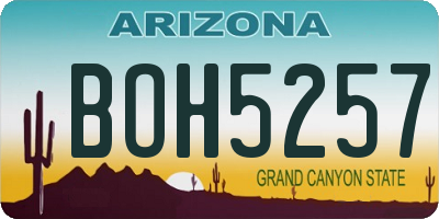 AZ license plate BOH5257