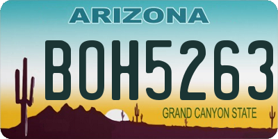 AZ license plate BOH5263