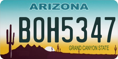 AZ license plate BOH5347