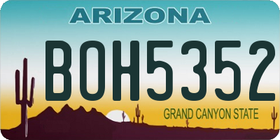 AZ license plate BOH5352