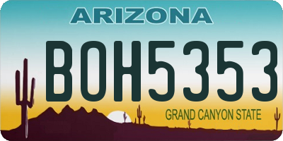 AZ license plate BOH5353