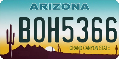 AZ license plate BOH5366