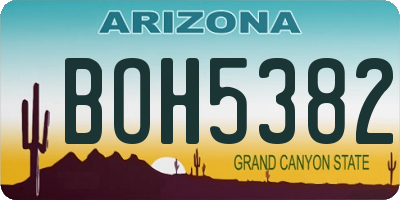 AZ license plate BOH5382