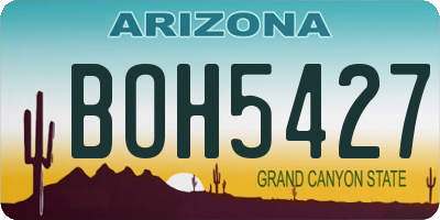 AZ license plate BOH5427