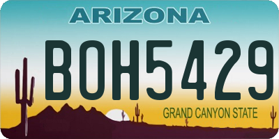 AZ license plate BOH5429