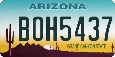 AZ license plate BOH5437
