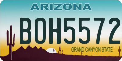 AZ license plate BOH5572