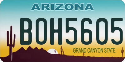 AZ license plate BOH5605